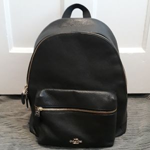 Coach Black Leathee Charlie Backpack
